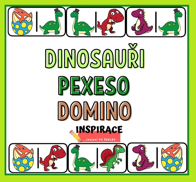 DINOSAUŘI - pexeso, domino