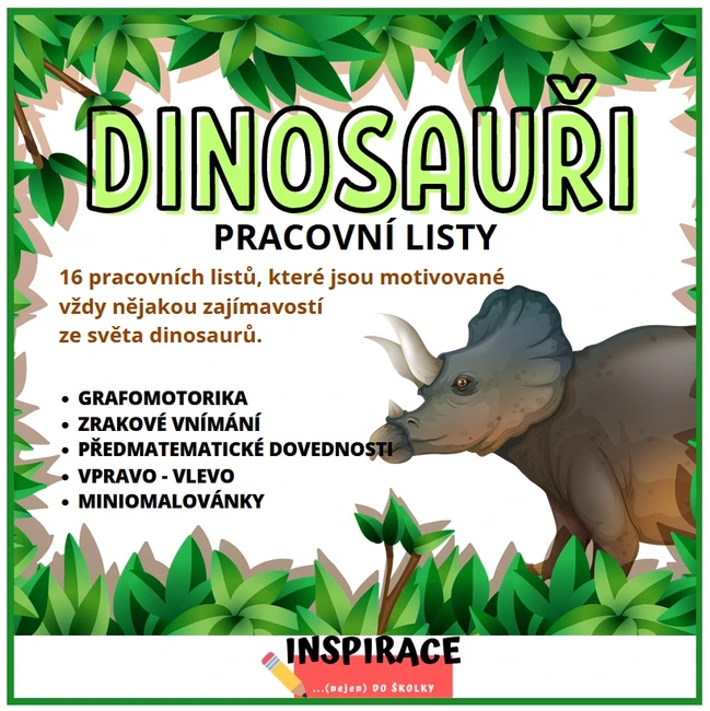 DINOSAUŘI - pracovní listy