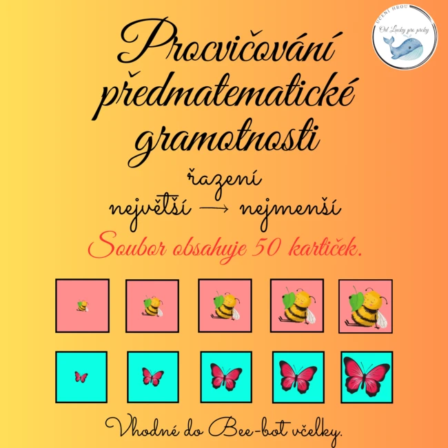 Procvičování předmatematické gramotnosti 🌳🐛 ➡️ řazení největší ➡️ nejmenší