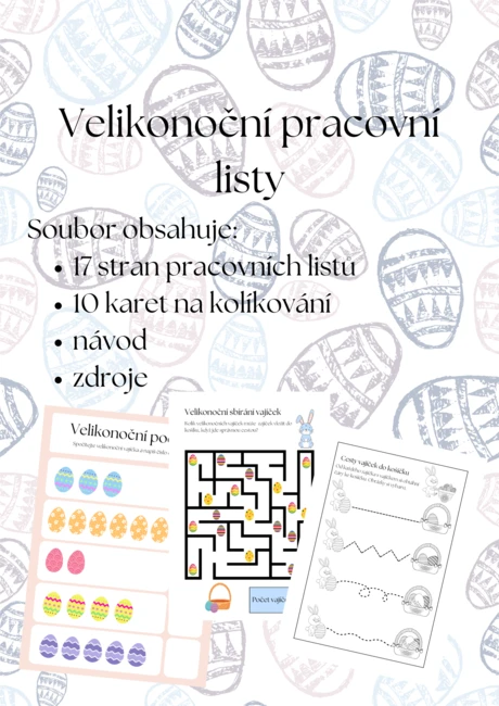 Pracovní listy + kolíčkování - Velikonoce