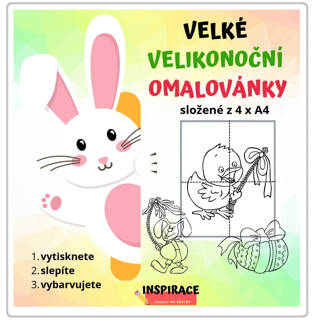 VELKÉ omalovánky VELIKONOCE (4xA4)