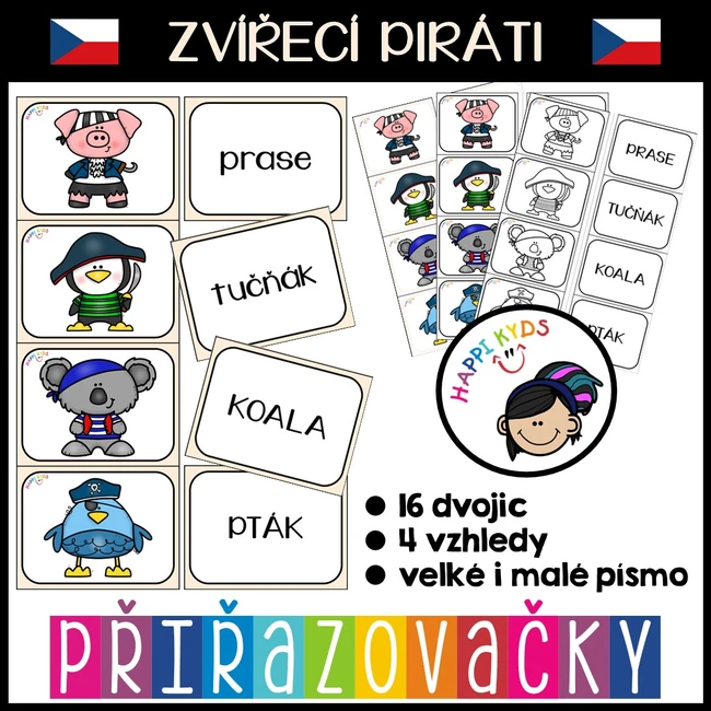 Přiřazovačky - ZVÍŘECÍ PIRÁTI