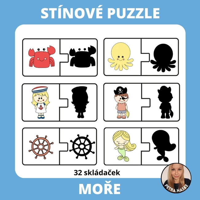 Stínové puzzle - moře a námořníci