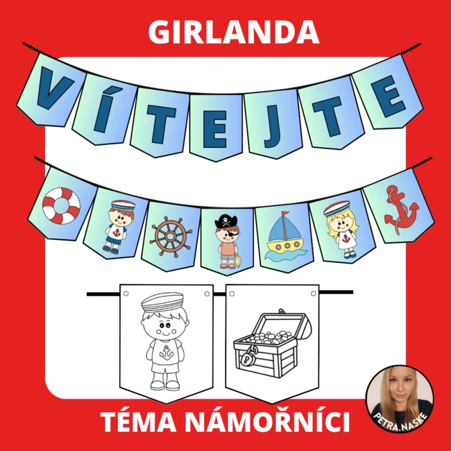 Girlanda, výzdoba třídy - téma NÁMOŘNÍCI