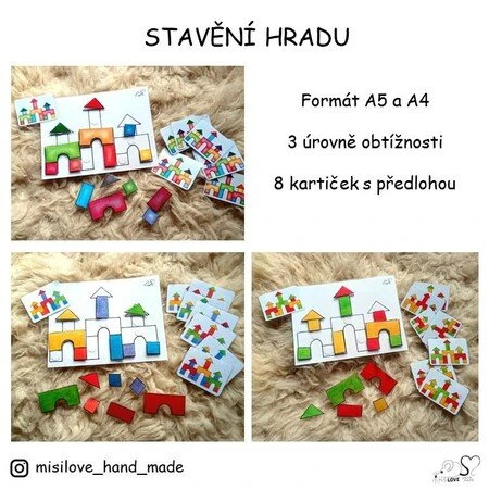 Pracovní list na suchý zip - STAVENÍ HRADU