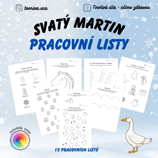 Svatý Martin - pracovní listy