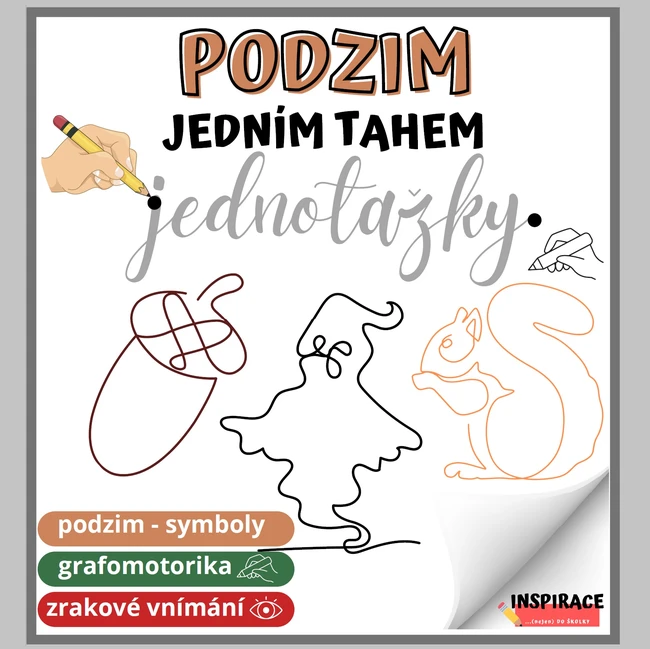 JEDNOTAŽKY Podzim (grafomotorika)
