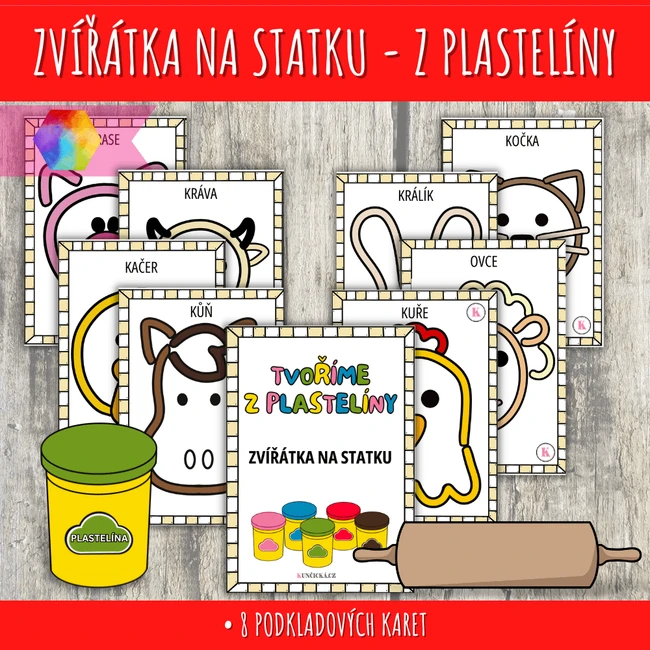 Zvířata ze statku z plastelíny