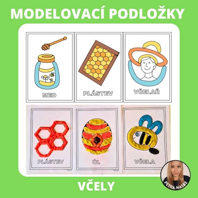 Včely - modelovací podložky (omalovánky)
