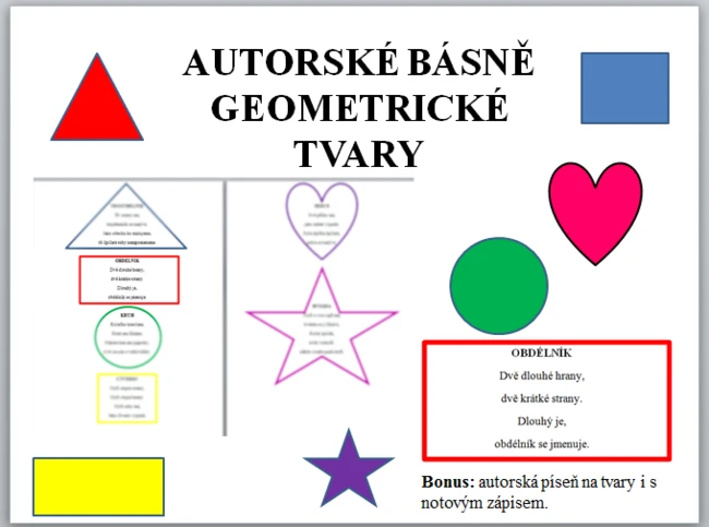 Geometrické tvary - autorské básně a píseň