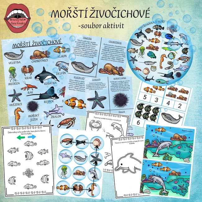 MOŘŠTÍ ŽIVOČICHOVÉ: soubor aktivit