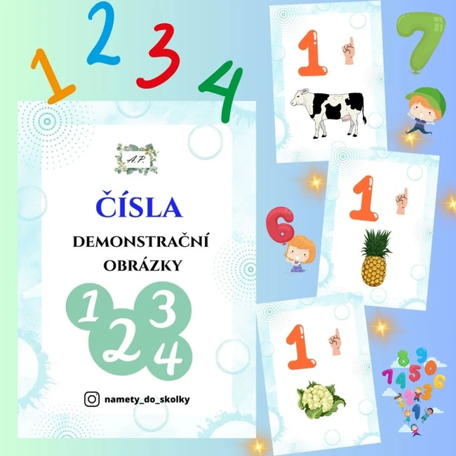Čísla - demonstrační obrázky (3 druhy)