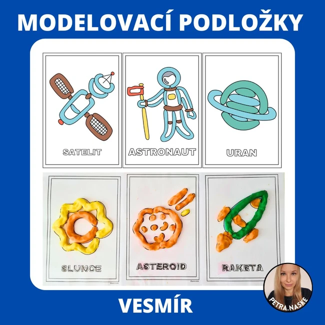 Vesmír - modelovací podložky (omalovánky)