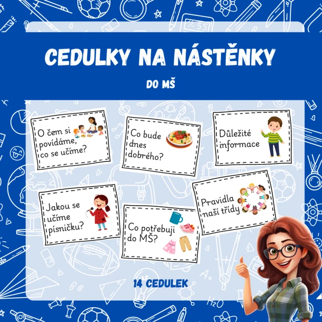 Cedulky na nástěnky do MŠ