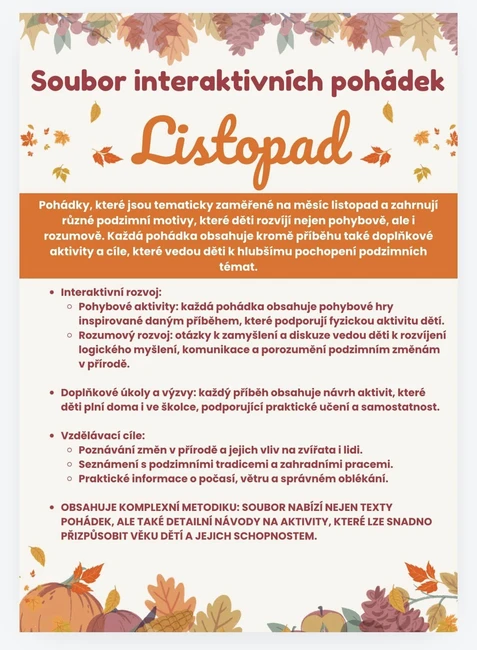 Listopad - interaktivní pohádky