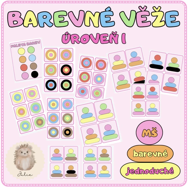 BAREVNÉ VĚŽE - úroveň 1