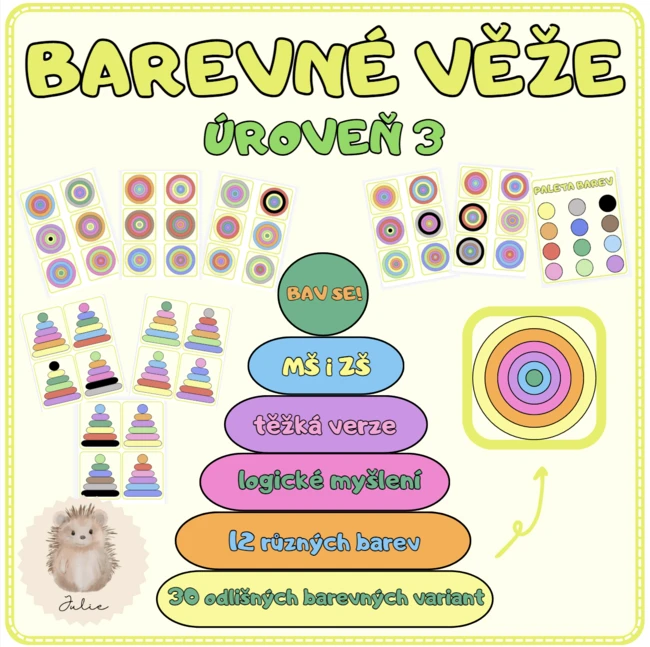BAREVNÉ VĚŽE - úroveň 3