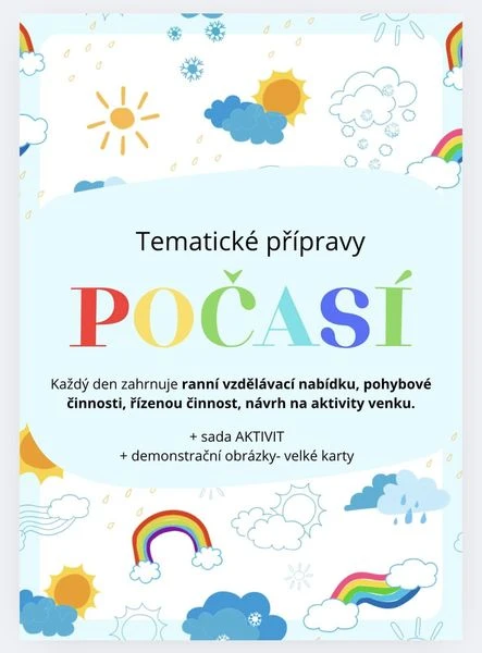 Počasí - přípravy, sada aktivit