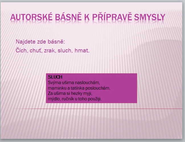 Autorské básně: Smysly