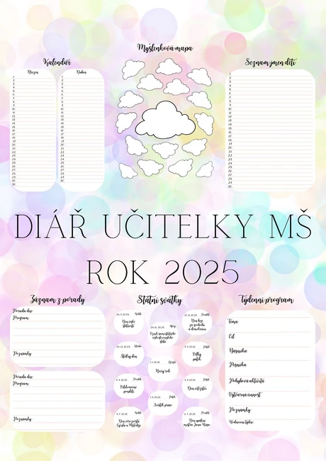 Učitelský diář 2025 - Zápisník na rok 2025 pro učitelky MŠ