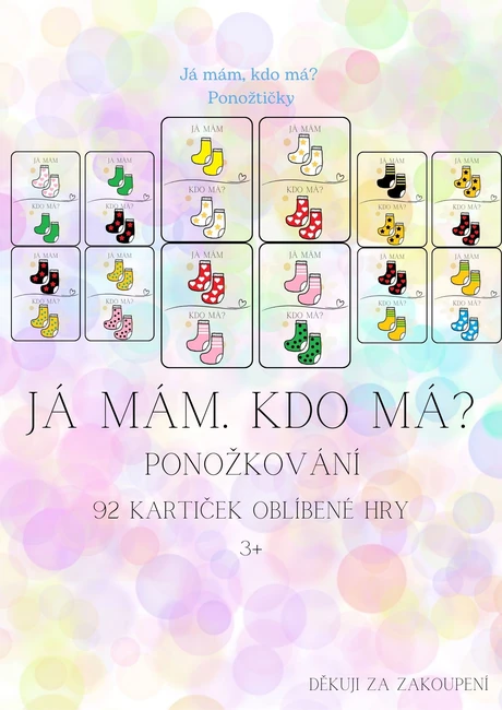 Já mám. Kdo má? Ponožtičky - 92 kartiček