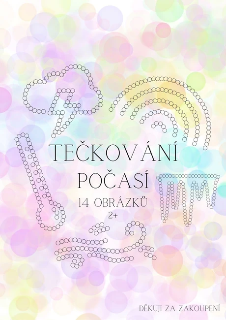Tečkování - počasí - 14 obrázků