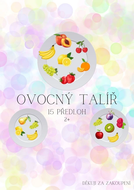 Ovocné talíře - 15 obrázků k procvičování zrakového vnímání