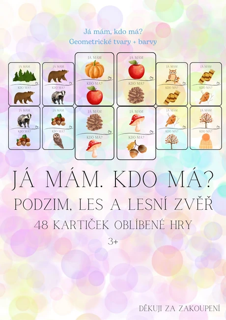 Já mám. Kdo má? - Podzim, les a lesní zvěř - 48 herních kartiček
