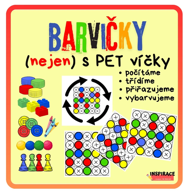Barvičky s PET víčky (2. sada)