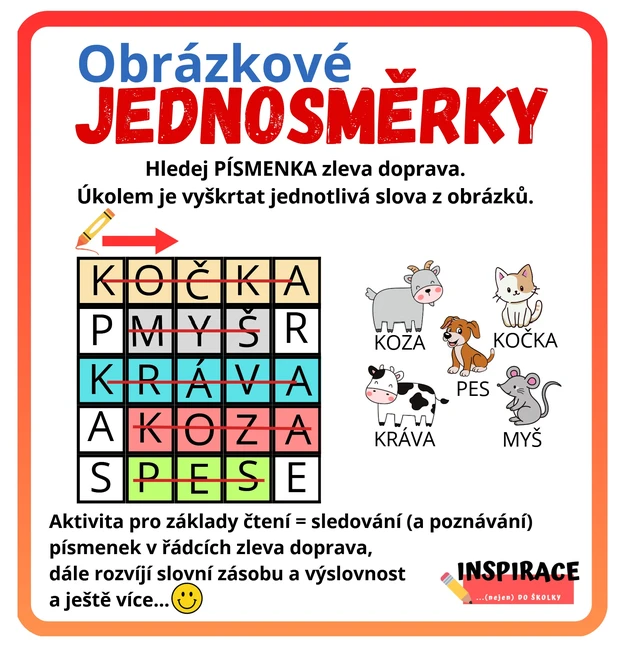 Obrázkové JEDNOSMĚRKY 📝▶️