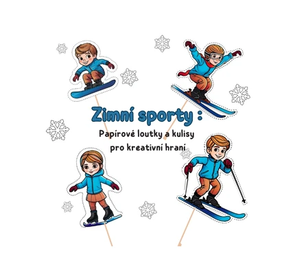 Zimní sporty : Papírové loutky a kulisa