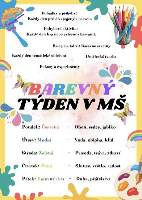 Barevný týden - přípravy, barvy