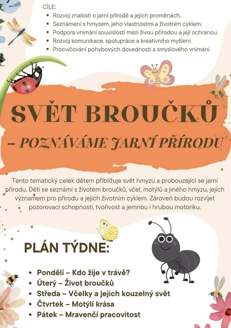 Brouci, hmyz, jaro - přípravy, sada aktivit
