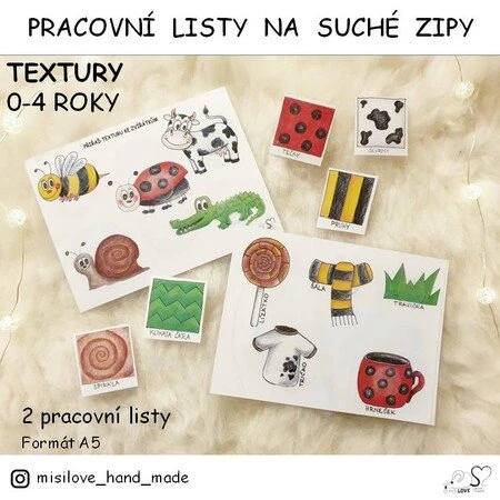 Pracovní list na suché zipy - TEXTURY