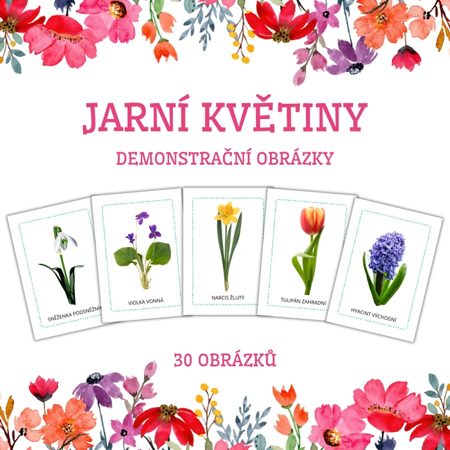 JARNÍ KVĚTINY - demonstrační obrázky