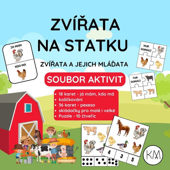 ZVÍŘATA NA STATKU - SOUBOR AKTIVIT