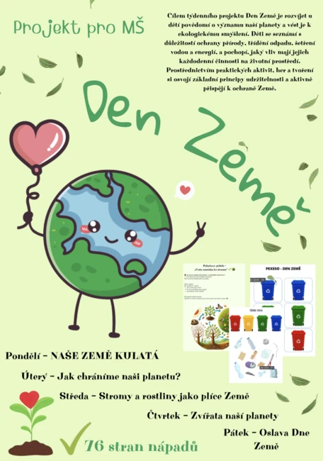 Den Země - ochrana země, planeta, příroda, třídíme odpad