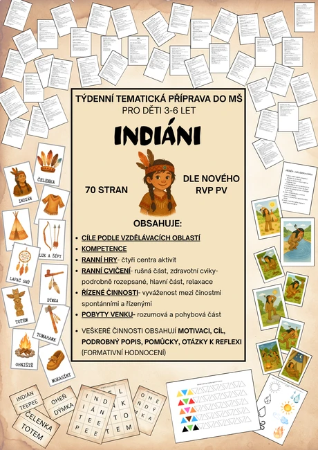 Týdenní tematická příprava do MŠ- INDIÁNI