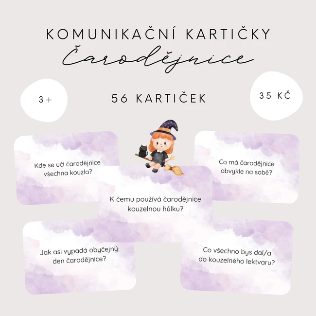 Komunikační kartičky - Čarodějnice