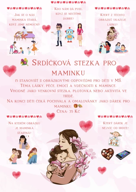 🌸💖 Srdíčková stezka pro maminku – Den plný lásky a vděčnosti! 💖🌸