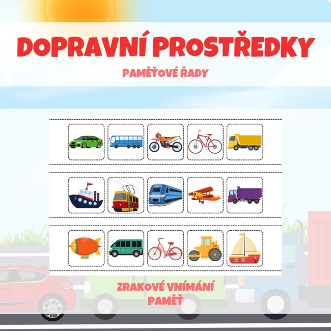DOPRAVNÍ PROSTŘEDKY - paměťové řady