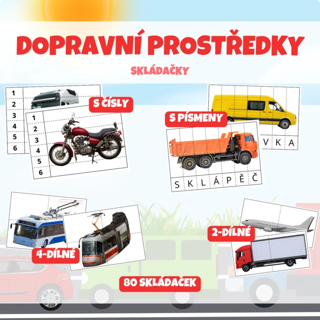 DOPRAVNÍ PROSTŘEDKY - skládačky