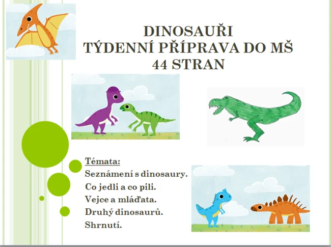 Dinosauři týdenní příprava do MŠ