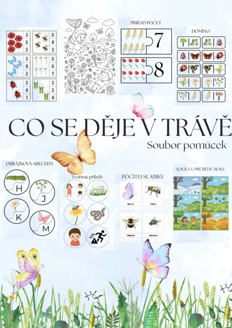 🌼 CO SE DĚJE V TRÁVĚ – výuková a hravá sada pro MŠ 🐞