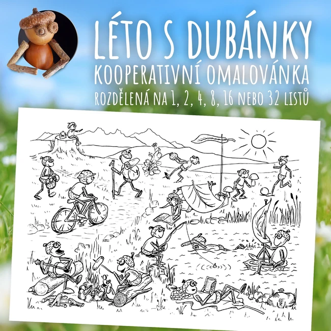 Léto s dubánky - kooperativní omalovánka