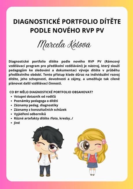 Diagnostické portfolio dítěte podle nového RVP PV