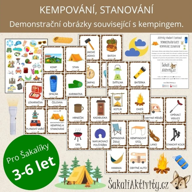  KEMPVÁNÍ, STANOVÁNÍ - demonstrační karty 