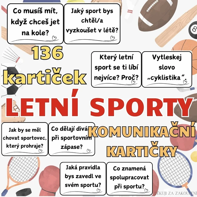 LETNÍ SPORTY - 136 komunikačních kartiček
