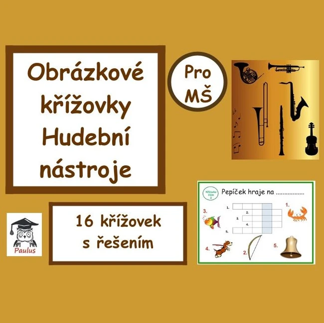 Obrázkové křížovky Hudební nástroje