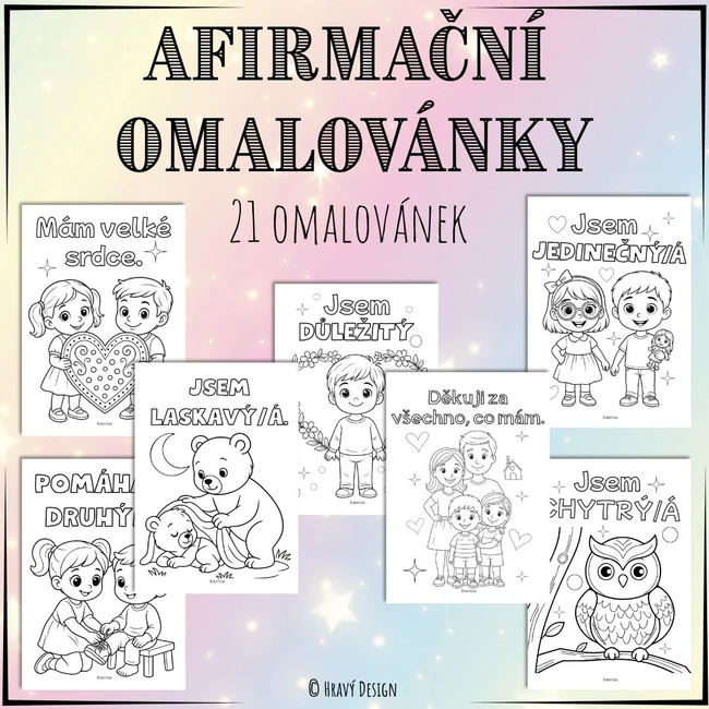 Afirmační omalovánky - afirmace pro děti